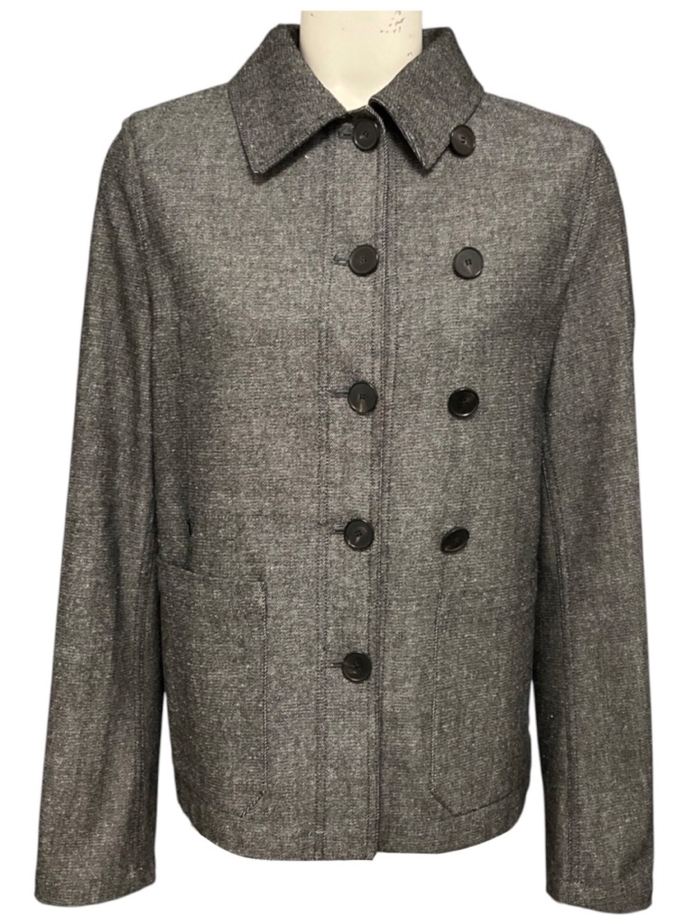 CHRISTIAN DIOR GREY / BLACK BEE EMBROIDERED COTTON TWILL JACKET